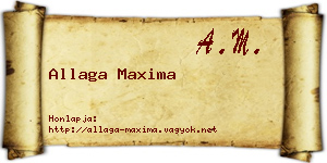 Allaga Maxima névjegykártya